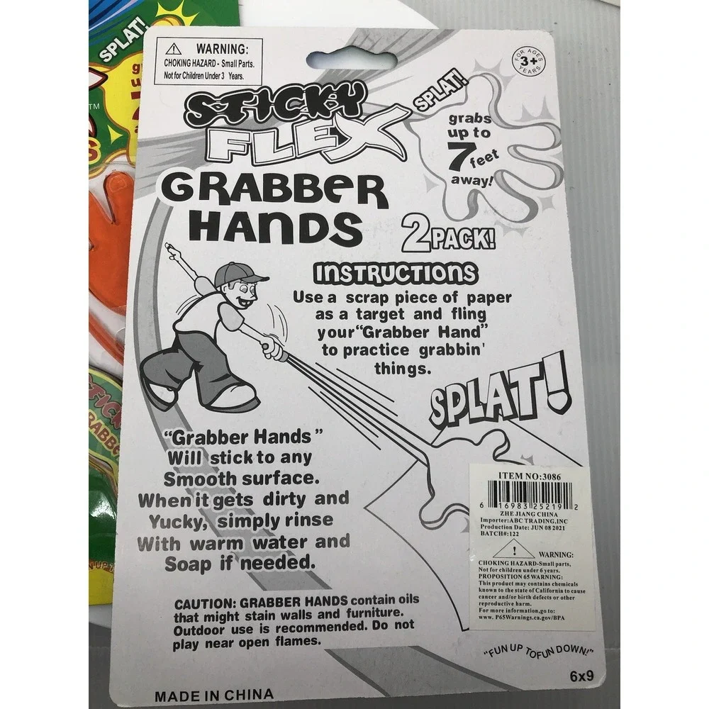 2‎ Packs of 2 Sticky Flex Grabber Hands Grab up to 7 feet with 2 inches Hand